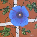 "Blue Morning Glory" Painting Acrylic on canvas © 2006 Painter Giselle Lebrun